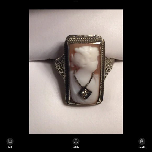 Art Nouveau White Gold 14k
Cameo En Habille Diamond Ring Mine Cut - Picture 1 of 16